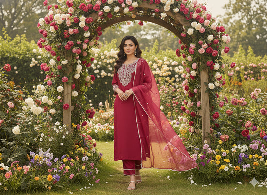 Crimson Majesty Kurta Set