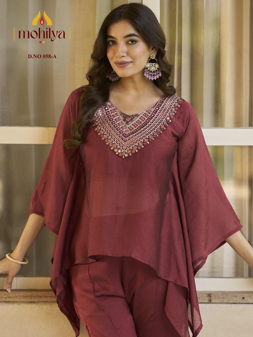 Majestic Maroon Kaftan Set